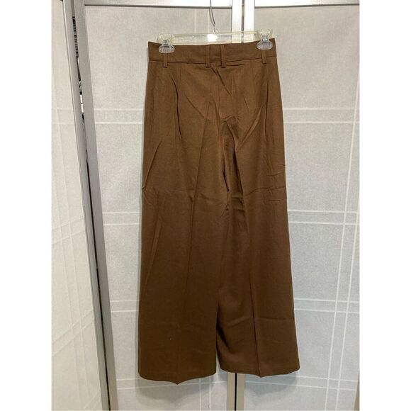 19 Women's wool blend Casual Palazzo Wide Leg Pants High Waisted Button Sol… - Picture 7 of 9